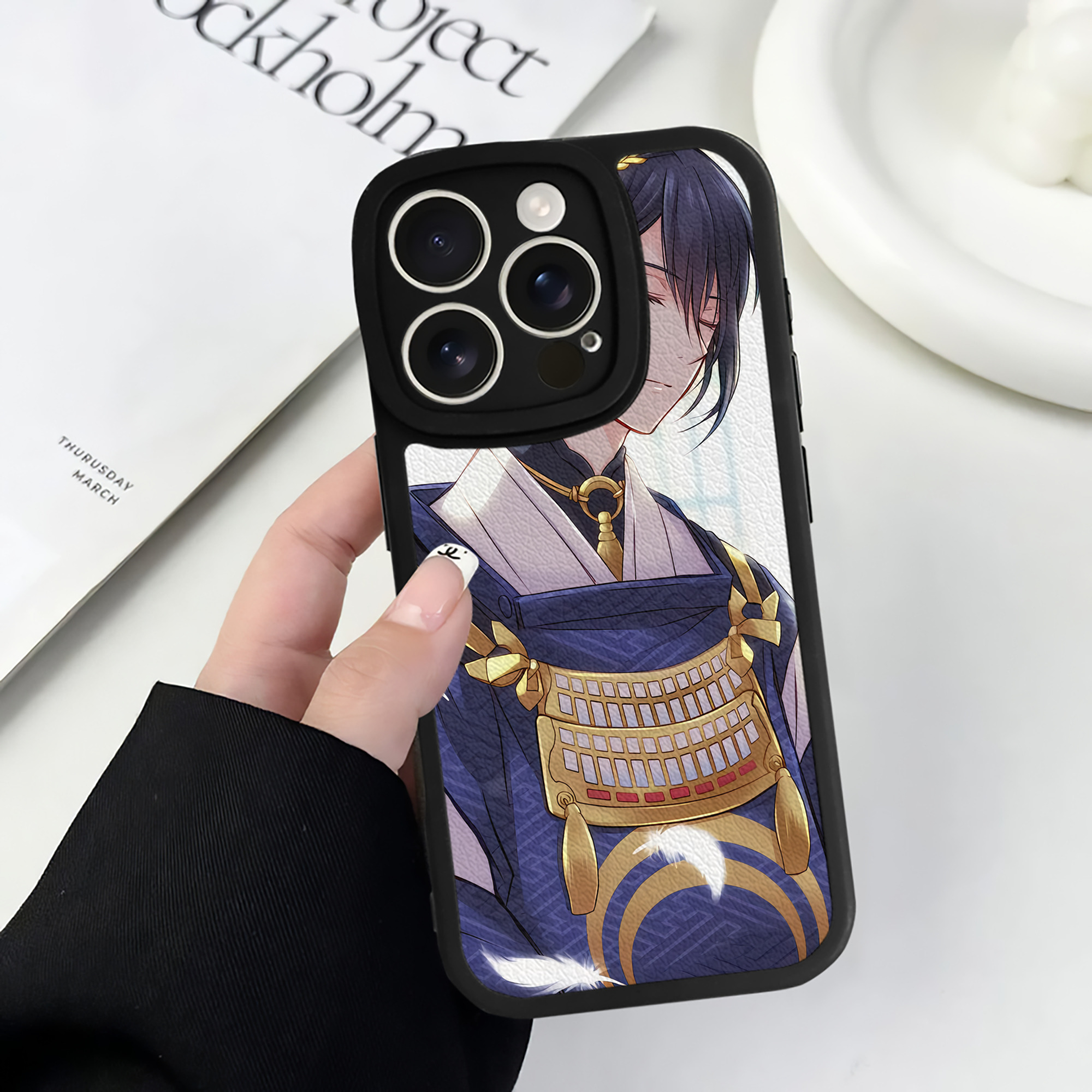 （画像用） 刀剣乱舞 Touken Ranbu 【iPhone 16シリーズ対応】シリコンスマホケース（レザー調） 材質：シリコン